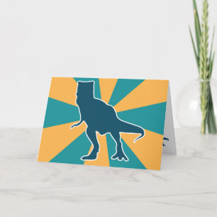 T-rex Dinosaurier farbenfroher Cartoon Dino Jurass Karte