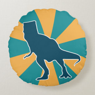 T-rex Dinosaurier farbiger Cartoon Jurassie Tier Rundes Kissen