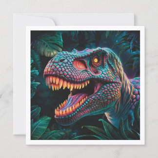 T Rex Dinosaurier Flat Greeting Card