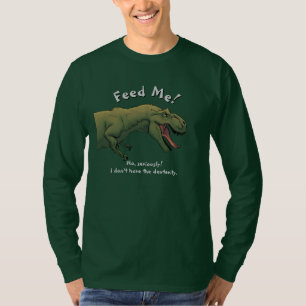 T-Rex Dinosaurier Fütterte Me Men's langärmeliges T-Shirt