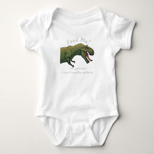 T-Rex Dinosaurier Fütterte mir Shirt Frauenobersei (Vorderseite)