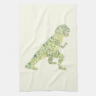 T-REX Dinosaurier in Dots Geschirrtuch