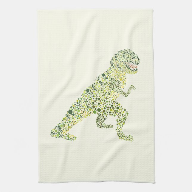 T-REX Dinosaurier in Dots Geschirrtuch (Vertikal)