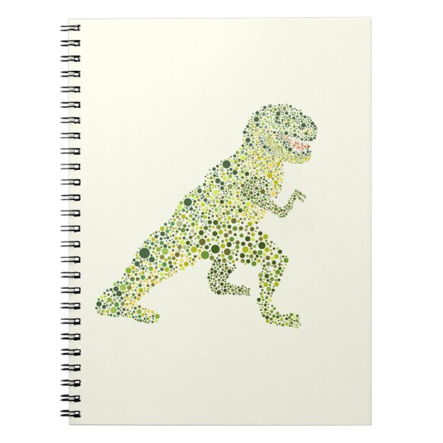 T-REX Dinosaurier in Dots Notizblock (Vorderseite)
