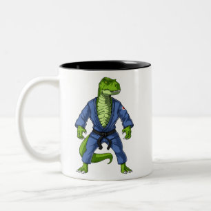 T-Rex Dinosaurier Jiu-Jitsu Zweifarbige Tasse