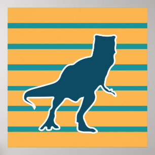 T-rex-Dinosaurier-Jurassik-Cartoon Poster