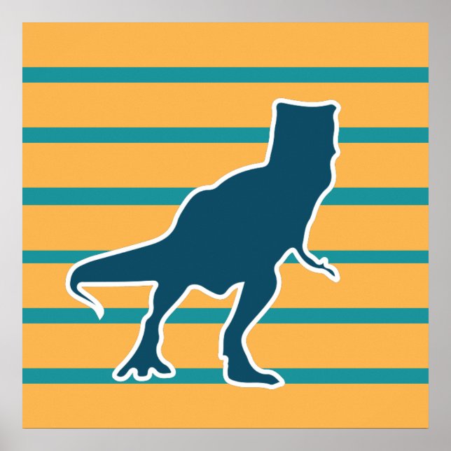 T-rex-Dinosaurier-Jurassik-Cartoon Poster (Vorne)