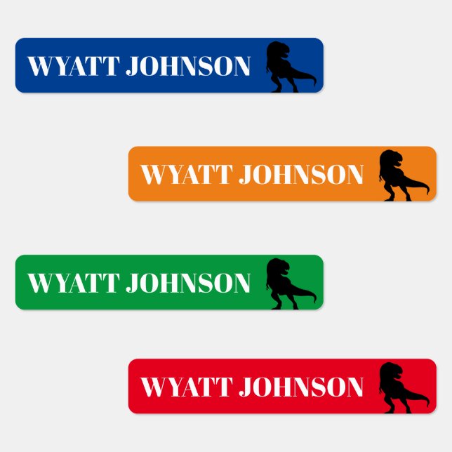 T-REX Dinosaurier Kids Name Label Etiketten (Gruppe)