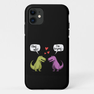 T-Rex Dinosaurier Paar Umarme Mich Valentinstag Lu Case-Mate iPhone Hülle