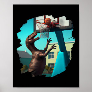 T Rex Dinosaurier Playing Sketll Spaß Dinosaur Ske Poster