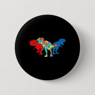T-Rex Dinosaurier Puzzle Dino Autism Awareness ASL Button