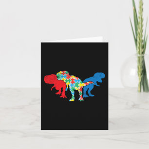 T-Rex Dinosaurier Puzzle Dino Autism Awareness ASL Karte