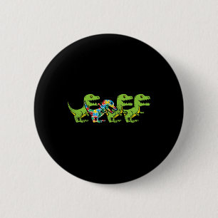 T-Rex-Dinosaurier-Puzzle Dino-Autismus-Bewusstsein Button