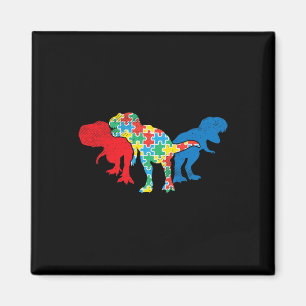T-Rex-Dinosaurier-Puzzle-Dino-Autismus-Bewusstsein Magnet