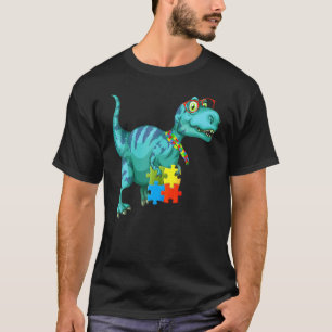 T-Rex-Dinosaurier-Puzzleteil Autismus-Bewusstsein T-Shirt