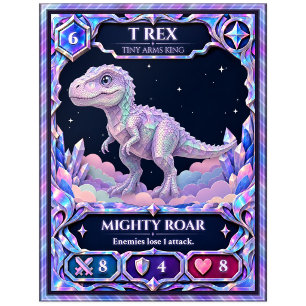T Rex Dinosaurier, Regenbogenfolien-Kunst Postkarte