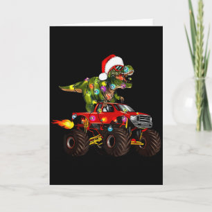 T-Rex-Dinosaurier-Weihnachts-Monstertruck für Kind Karte
