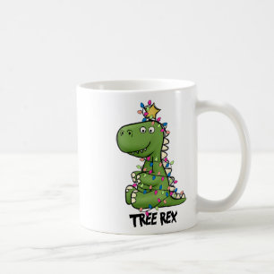T-Rex-Dinosaurier-Weihnachtskostüm Xmas-Baum-Licht Kaffeetasse