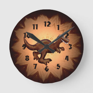 T-Rex Dinosaurieruhr Runde Wanduhr