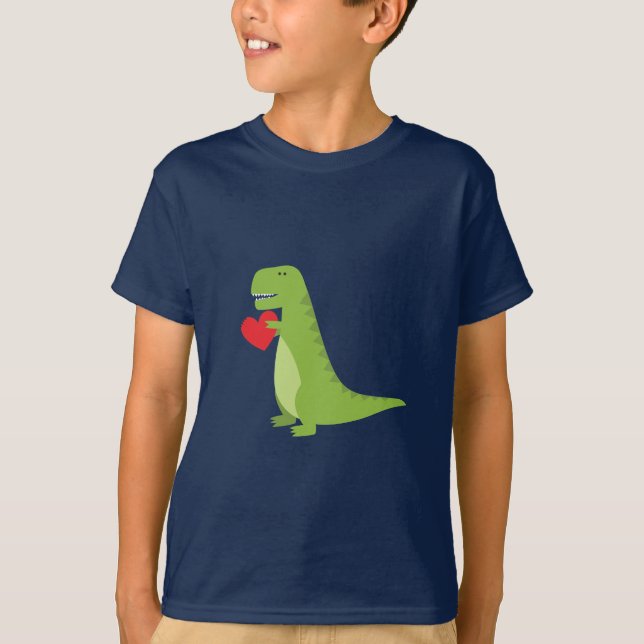 T-Rex Dinosauriervalentine-Shirt T-Shirt (Vorderseite)