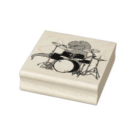 T-Rex Drummer Gummistempel