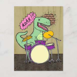 T Rex Drums Postkarte