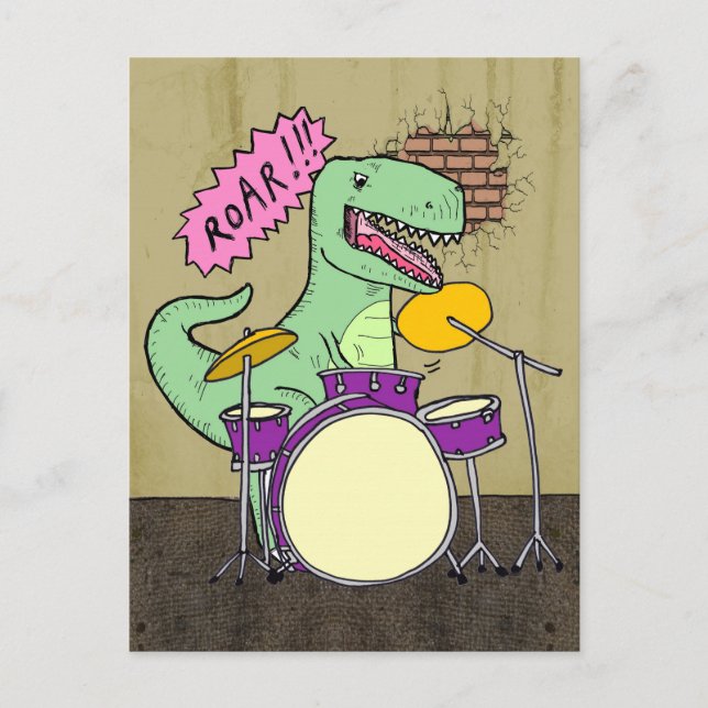 T Rex Drums Postkarte (Vorderseite)