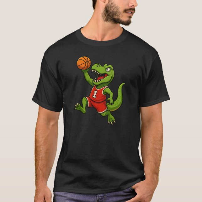 T-Rex Dunk: Der Basketball-Dinosaurier T-Shirt (Vorderseite)
