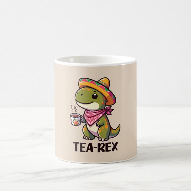 T-Rex: Ein lustiger und Niedlicher Dinosaurier tri Kaffeetasse (Mittel)