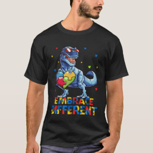 T Rex Embrace Differenzen Autismus Bewusstsein Mam T-Shirt