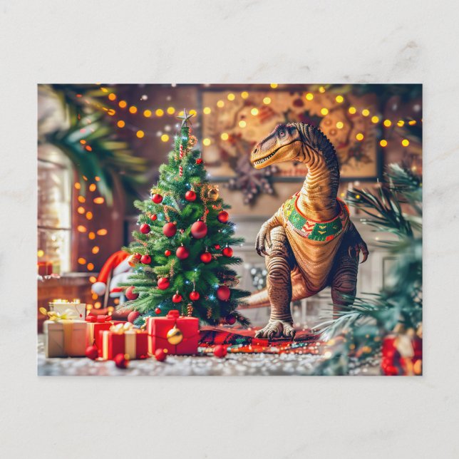 T-Rex feiert Weihnachten von Tree (Vorderseite)