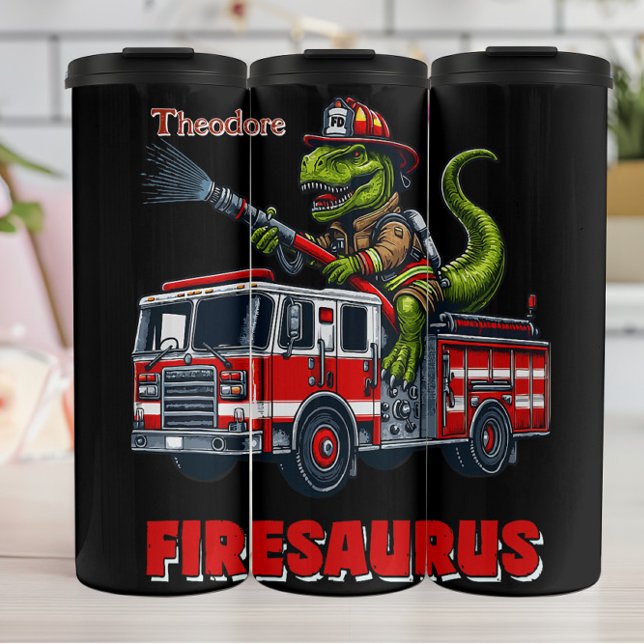 T-Rex-Feuerwehr-Design Thermosbecher (Von Creator hochgeladen)