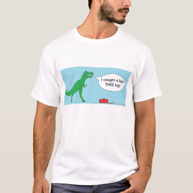 T-Rex Fischen T-Shirt (Vorderseite)