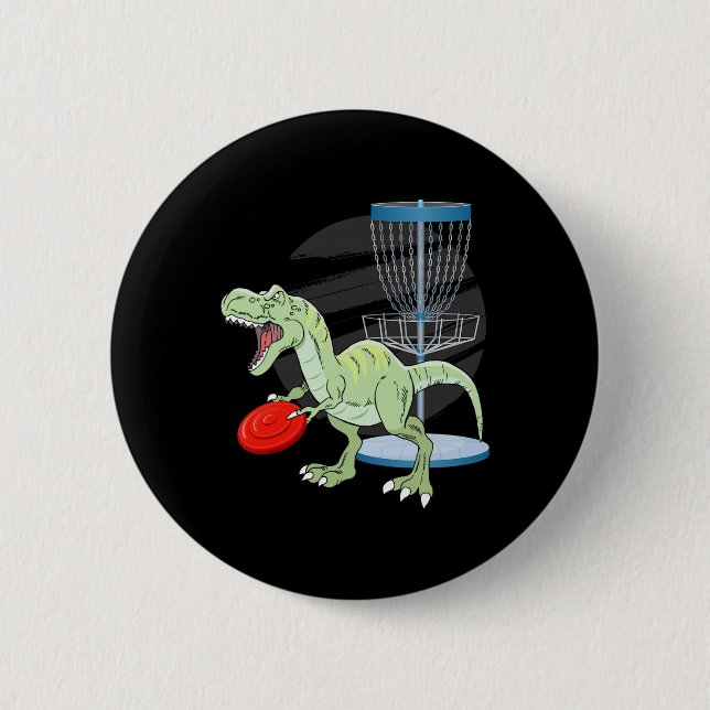 T Rex Frisbee Dinosaur Erholungs Werfer Dino Di Button (Vorderseite)
