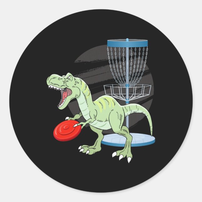 T Rex Frisbee Dinosaurier Freizeitwerfer Dino Di Runder Aufkleber (Vorderseite)