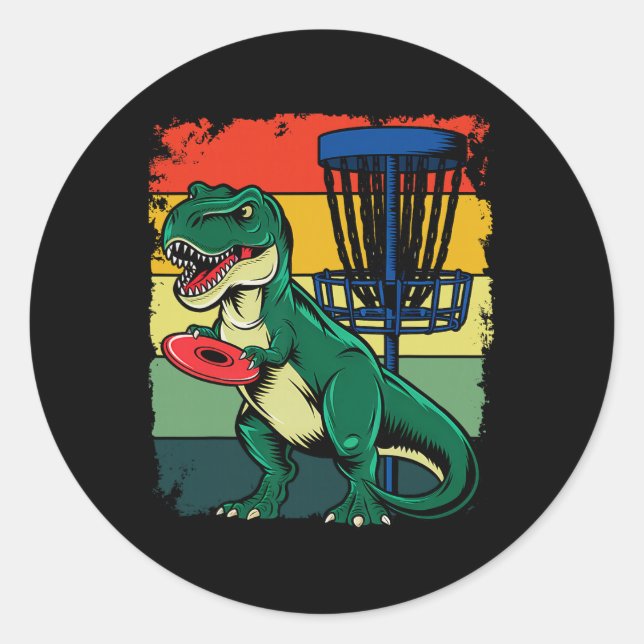 T Rex Frisbee Dinosaurier Freizeitwerfer Dino Di Runder Aufkleber (Vorderseite)