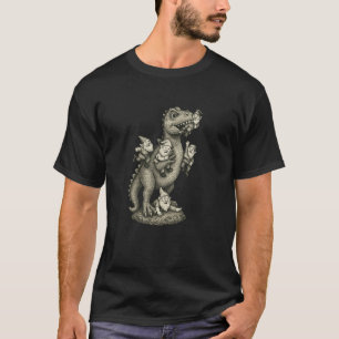 T-Rex frisst Gartenzwerge Lustiger Dinosaurier Din T-Shirt