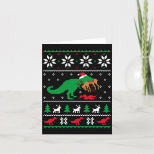 T Rex frisst Rentiere Lustiger Dinosaurier Weihnac Karte