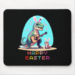 T-Rex Frohe Ostereier Retro Vintage Pixel Art Ro Mousepad