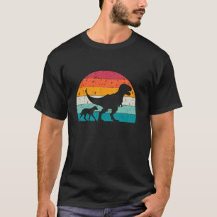 T-Rex führt einen Hund Lustiger Catahoula Leopard T-Shirt