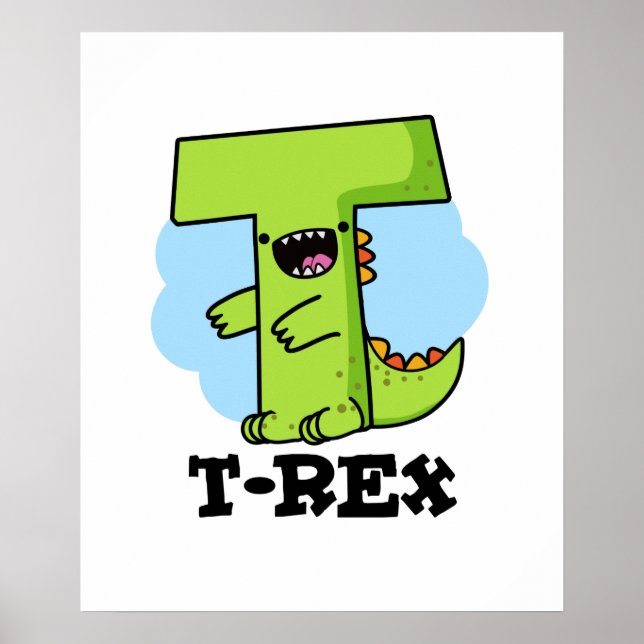 T-Rex Funny Alphabet Dinosaur Pun Poster (Vorne)