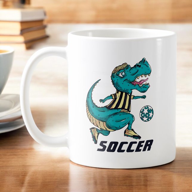 T-Rex Fußball-Spielsport Kaffeetasse (Von Creator hochgeladen)