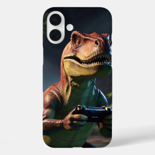 T-Rex Gamer Dino Art iPhone 16 Plus Hülle