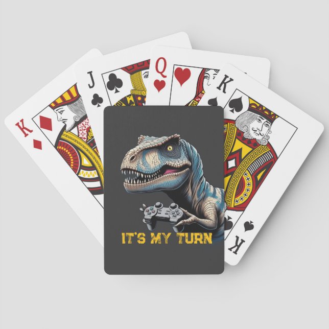 T-Rex Gamer It’s My Turn Design Spielkarten (Rückseite)