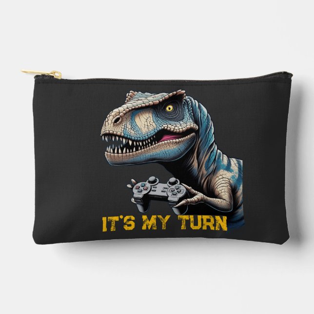 T-Rex Gamer It’s My Turn Design Zubehörtasche (Vorderseite)