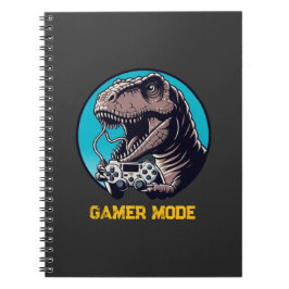 T-Rex Gamer Mode Dinosaur Art Notizblock