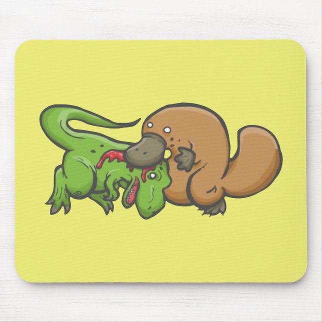 T-rex gegen Platypus Mousepad (Vorne)
