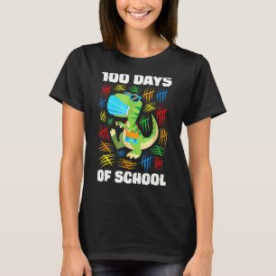 T Rex Gesicht Maske lustige 100 Tage der Schule Ju T-Shirt