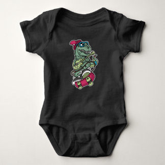 T-Rex Gitarrist Skate Design Baby Strampler
