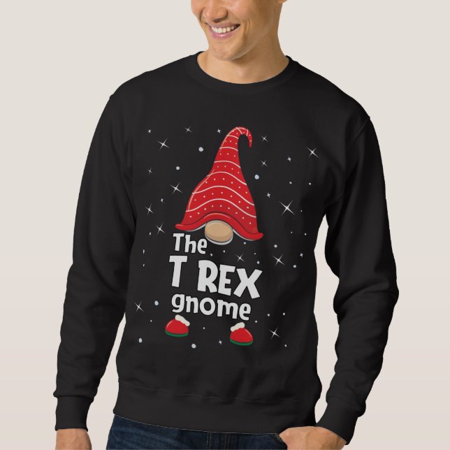 T Rex Gnome Family Matching Weihnachtsgeschenk P Sweatshirt (Vorderseite)